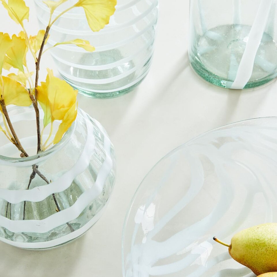 White Mexican Glass Vases West Elm Australia